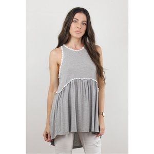 Babydoll zip back tank top
